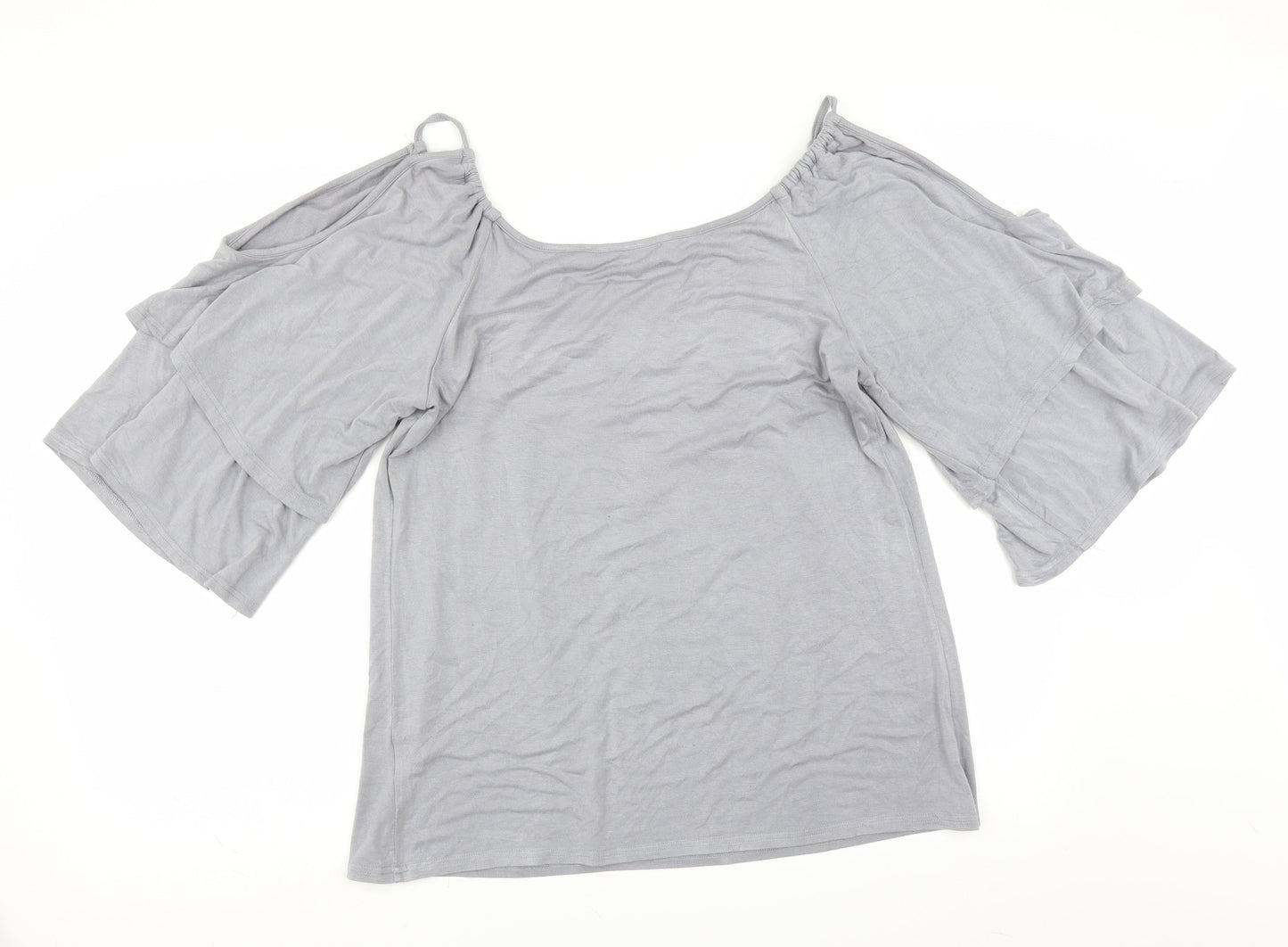 Yoins Womens Purple   Basic Blouse Size L  - cold shoudler