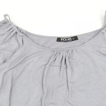 Yoins Womens Purple   Basic Blouse Size L  - cold shoudler