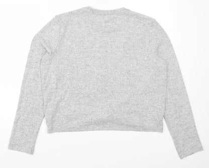 Lipsy Womens Grey Solid  Top Pyjama Top Size 18  - Twist Front