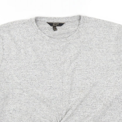 Lipsy Womens Grey Solid  Top Pyjama Top Size 18  - Twist Front
