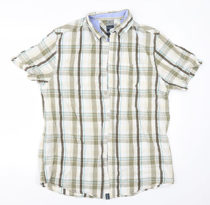Atlantic Bay Mens Green Check   Button-Up Size L