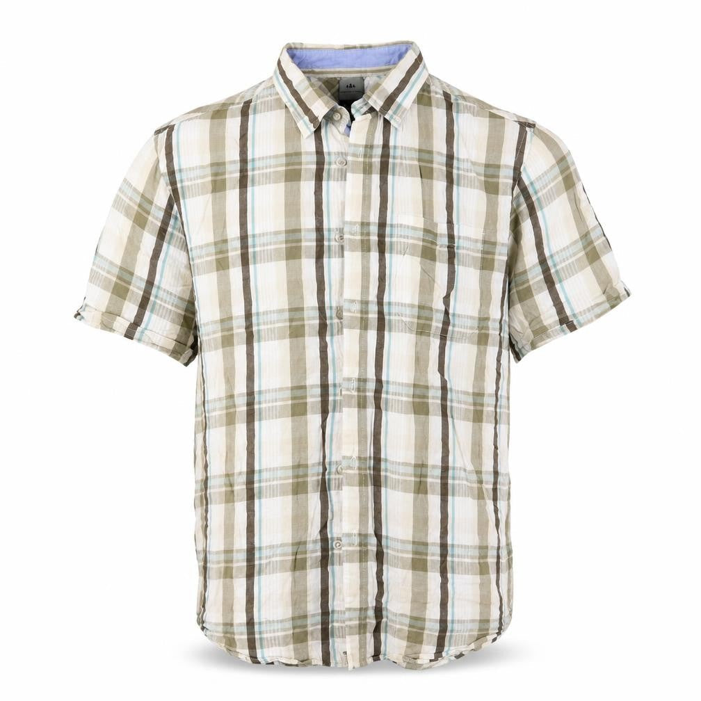 Mens UK Size L Atlantic Bay Green  Button-Up Short Sleeve Casual Shirt
