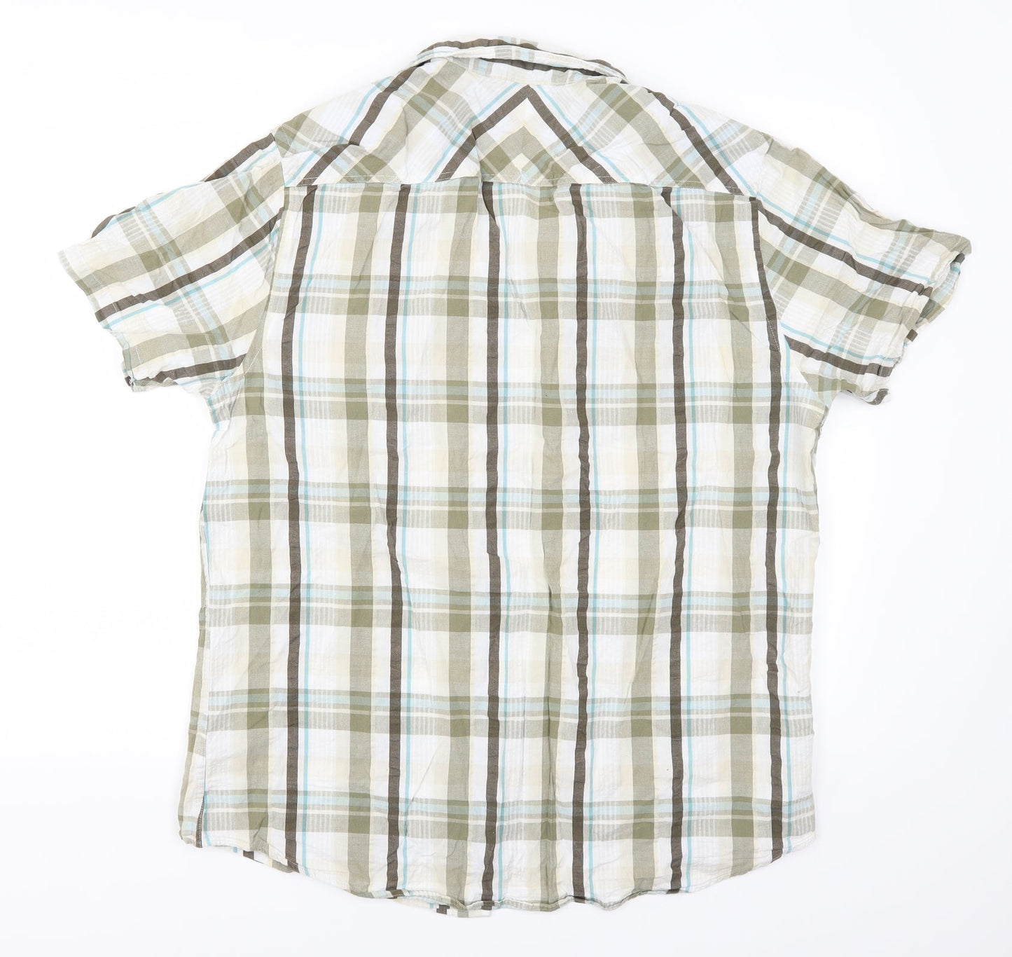 Atlantic Bay Mens Green Check   Button-Up Size L