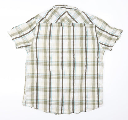 Atlantic Bay Mens Green Check   Button-Up Size L