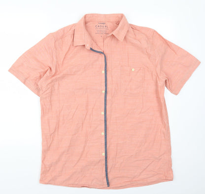 George Mens Pink    Button-Up Size L