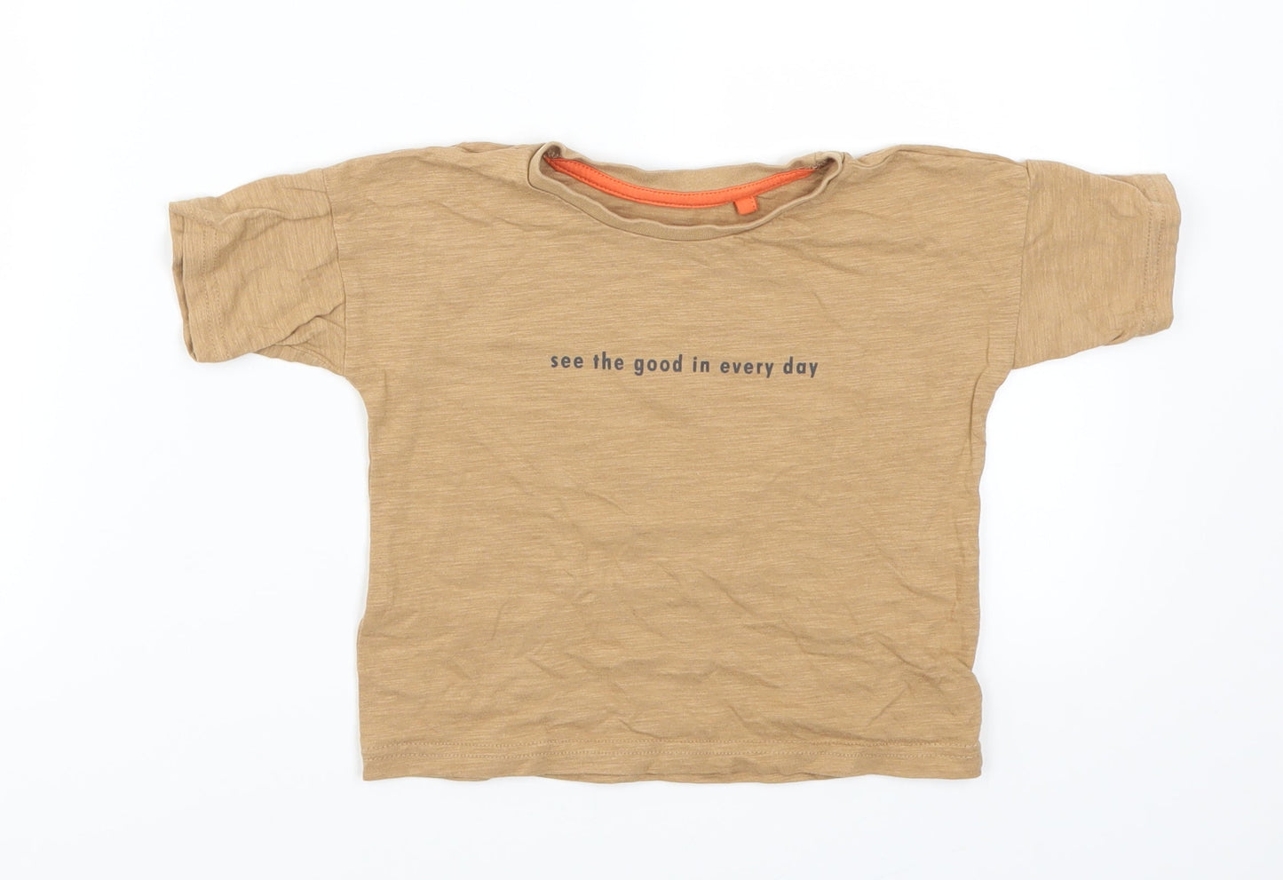George Boys Brown   Basic T-Shirt Size 12-18 Months  - See the Good In Ever Day Tiger