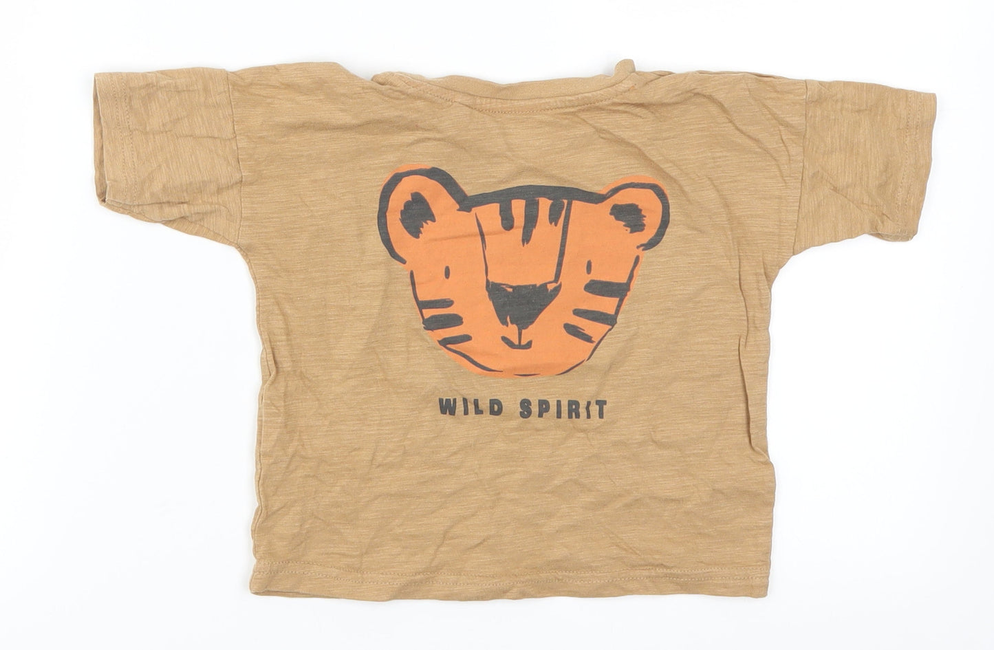 George Boys Brown   Basic T-Shirt Size 12-18 Months  - See the Good In Ever Day Tiger