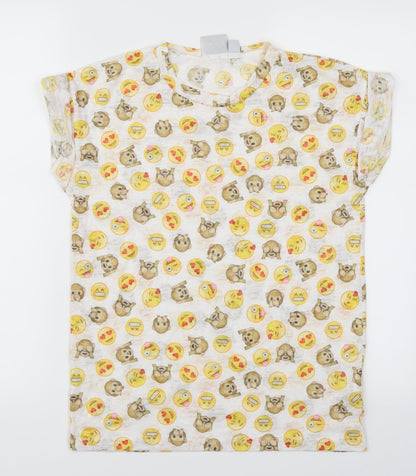 Atmosphere Womens White   Basic T-Shirt Size 6  - Emoji's