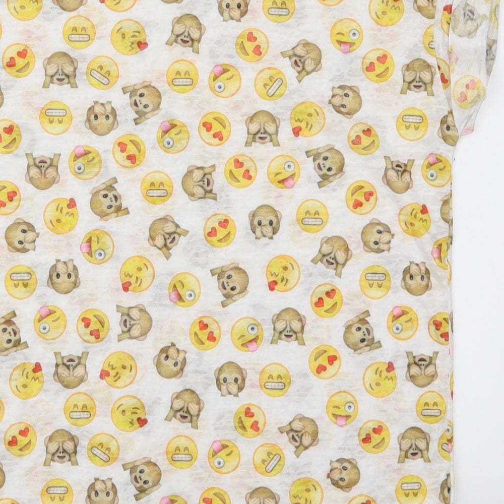 Atmosphere Womens White   Basic T-Shirt Size 6  - Emoji's