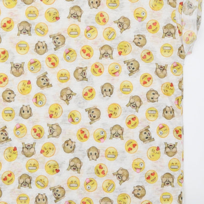 Atmosphere Womens White   Basic T-Shirt Size 6  - Emoji's