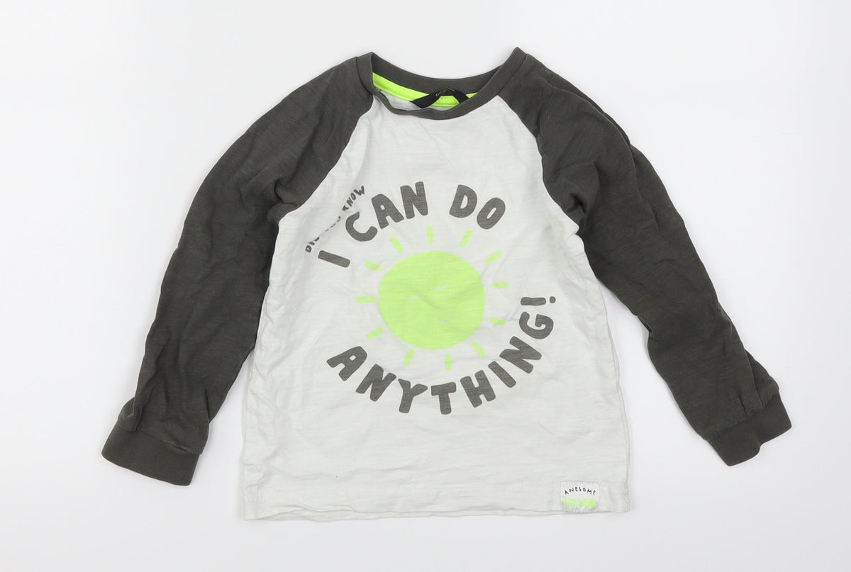 George Boys Grey   Basic  Size 4-5 Years  - I Can Do Anything