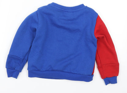 McKenxie Boys Blue Colourblock  Pullover Sweatshirt Size 4-5 Years  - Red