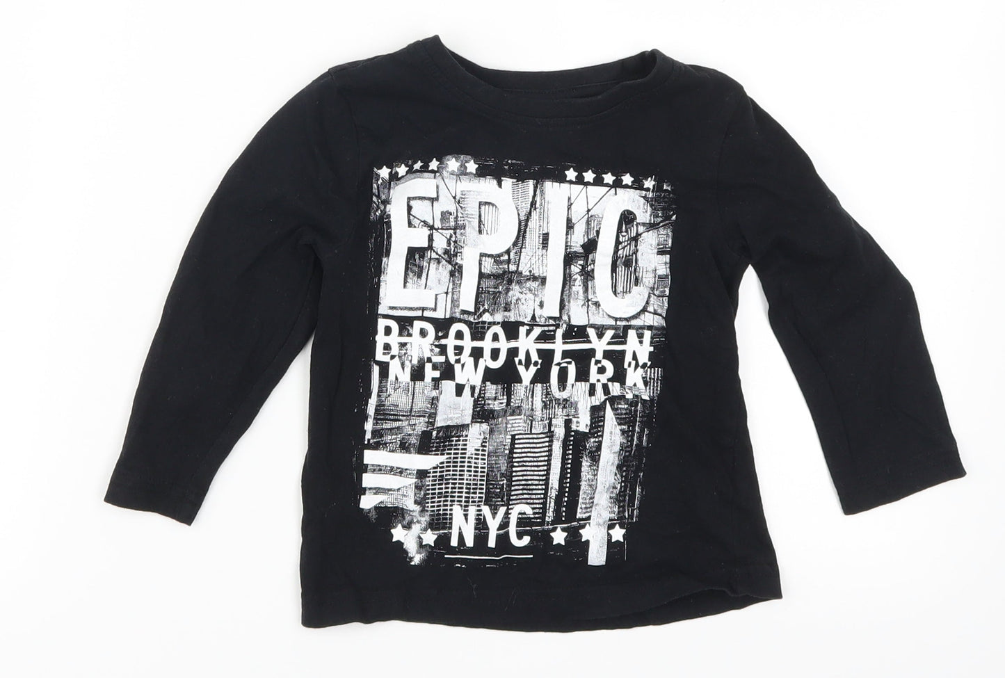 Primark Boys Black   Basic T-Shirt Size 18-24 Months  - Epic Brooklyn New York