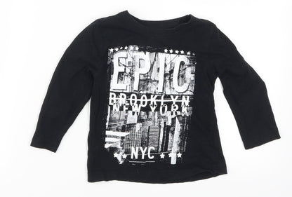 Primark Boys Black   Basic T-Shirt Size 18-24 Months  - Epic Brooklyn New York