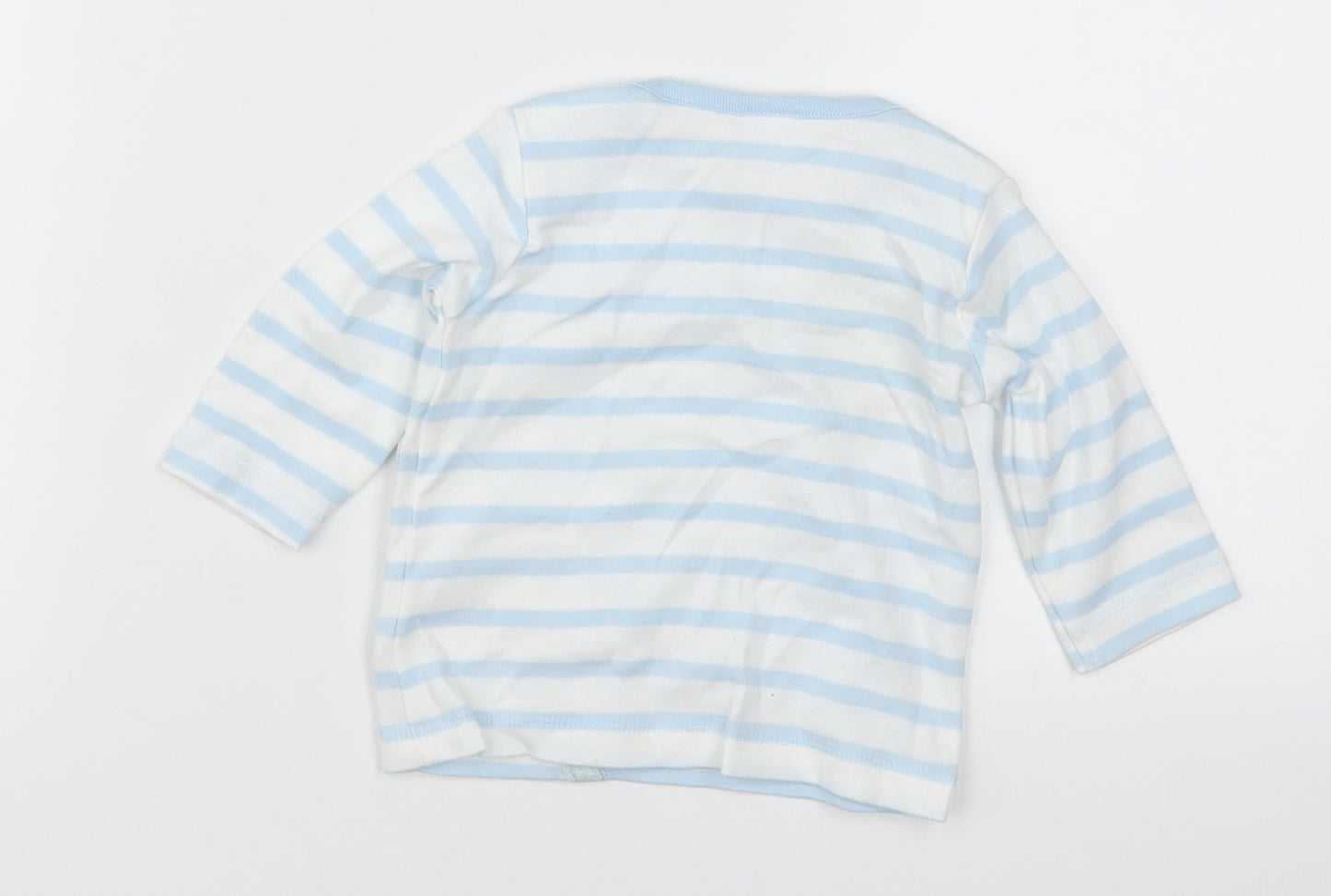 Mini Club Boys Blue Striped  Basic T-Shirt Size 0-3 Months  - B Is For Bear and Baby