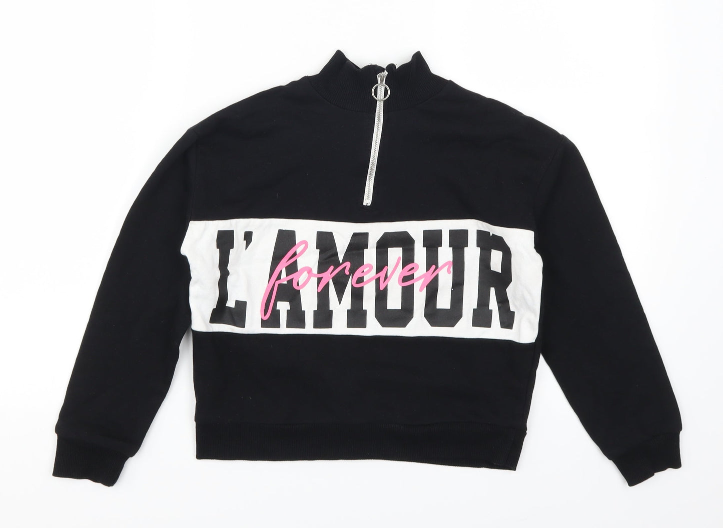 Miss Evie Girls Black   Pullover Sweatshirt Size 9-10 Years  - L'Amour Forever