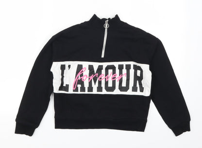 Miss Evie Girls Black   Pullover Sweatshirt Size 9-10 Years  - L'Amour Forever