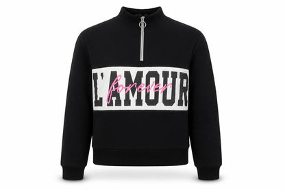Miss Evie Girls Black   Pullover Sweatshirt Size 9-10 Years  - L'Amour Forever