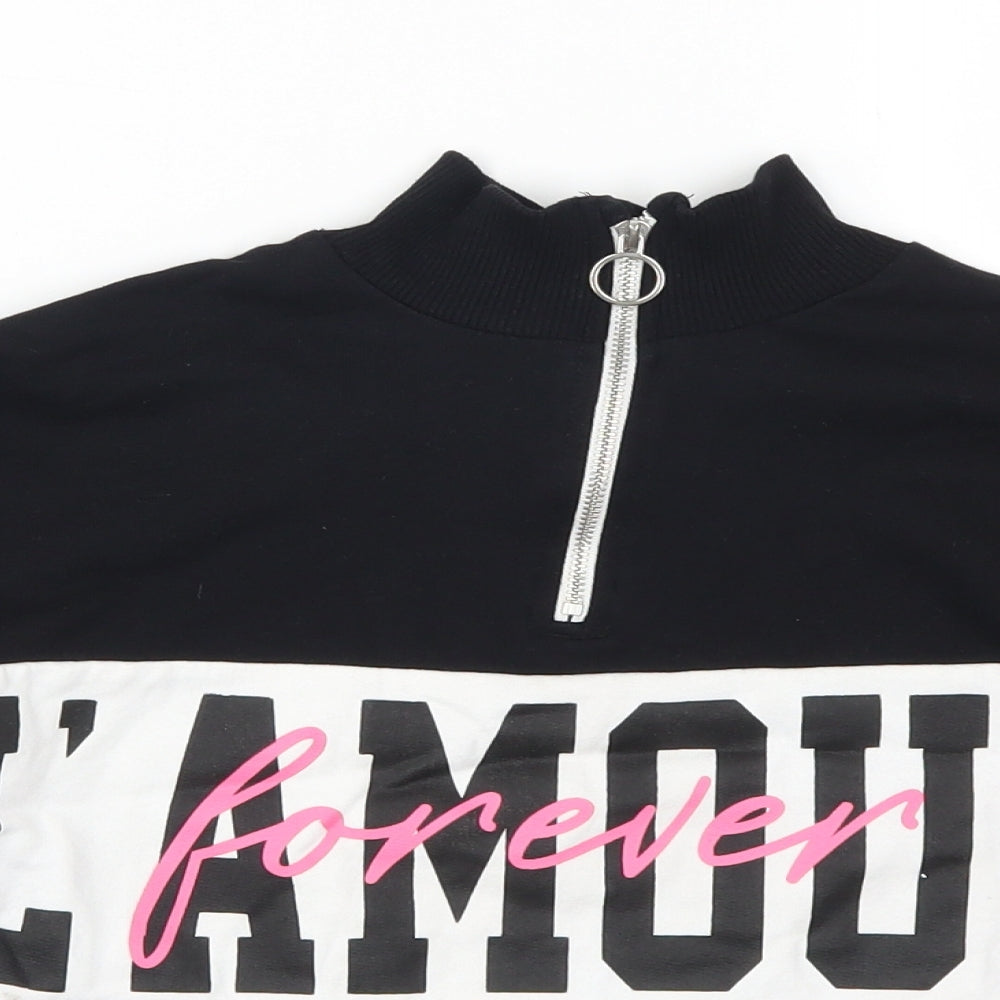 Miss Evie Girls Black   Pullover Sweatshirt Size 9-10 Years  - L'Amour Forever