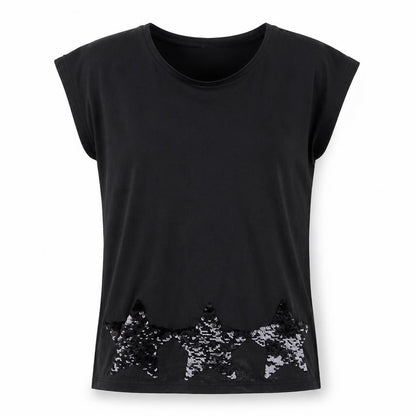 Tu Girls Black   Basic T-Shirt Size 10 Years  - Stars
