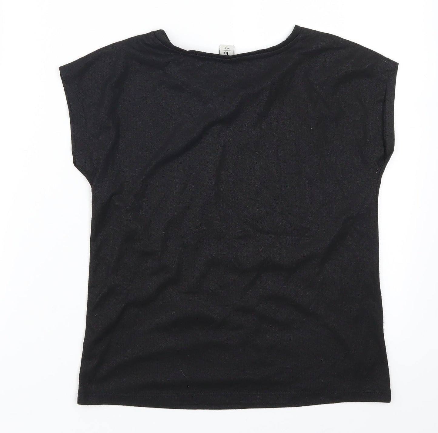 TU Girls Black   Basic T-Shirt Size 10 Years  - Stars