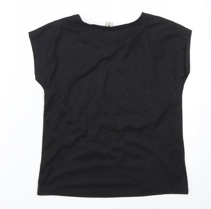 TU Girls Black   Basic T-Shirt Size 10 Years  - Stars