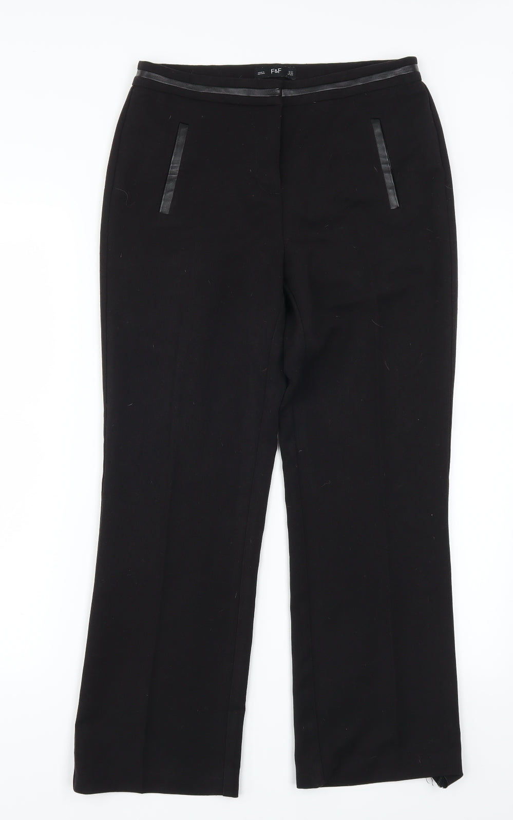 F&F Womens Black   Trousers  Size 6 L25 in