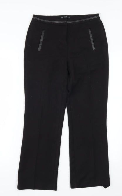 F&F Womens Black   Trousers  Size 6 L25 in