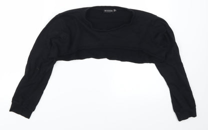 PRETTYLITTLETHING Womens Black   Pullover Sweatshirt Size 8  - Cropped