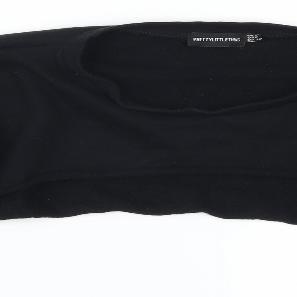 PRETTYLITTLETHING Womens Black   Pullover Sweatshirt Size 8  - Cropped