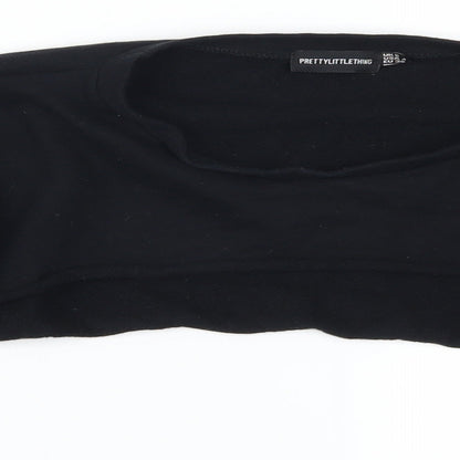 PRETTYLITTLETHING Womens Black   Pullover Sweatshirt Size 8  - Cropped