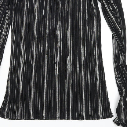 Leisure Womens Silver Striped  Basic T-Shirt Size 8