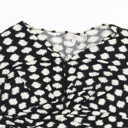 CC Womens Black Polka Dot  Basic Blouse Size XL