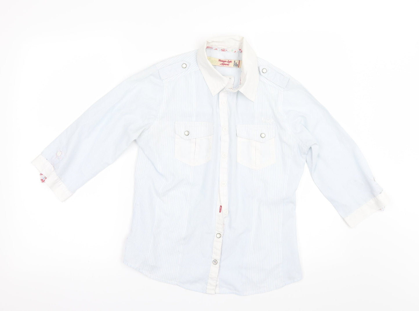 Womens UK Size 8 Lee Cooper Blue Basic Button-Up