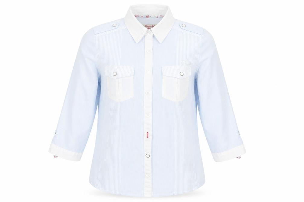 Womens UK Size 8 Lee Cooper Blue Basic Button-Up