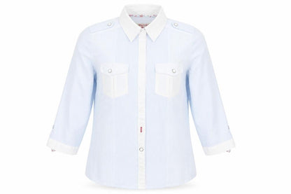 Womens UK Size 8 Lee Cooper Blue Basic Button-Up