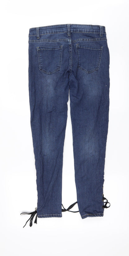 REDAIL Womens Blue  Denim Skinny Jeans Size 10 L28 in - Ankle Slits
