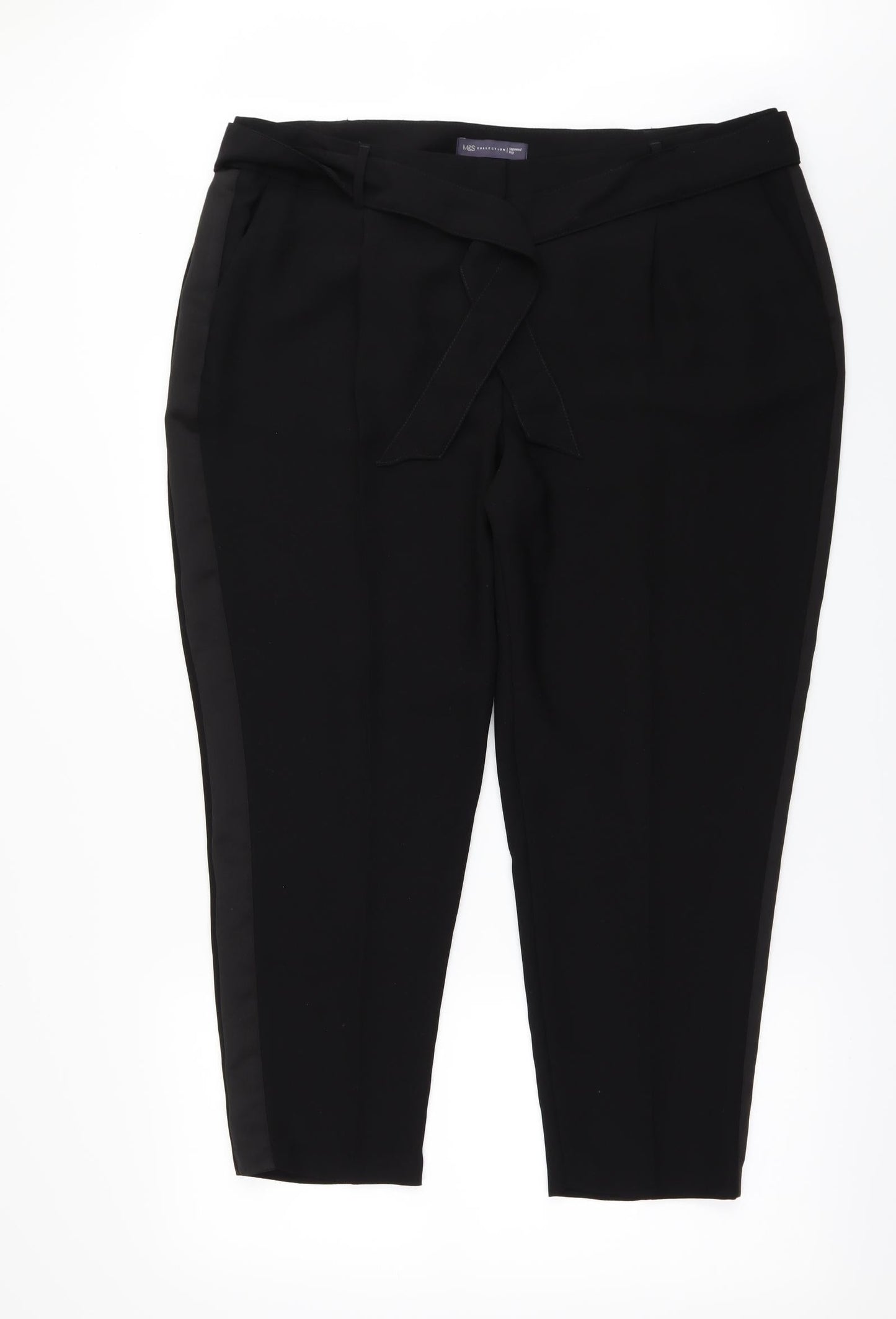Womens UK Size 18 Marks and Spencer Regular Fit Dress Pants Black Trousers
