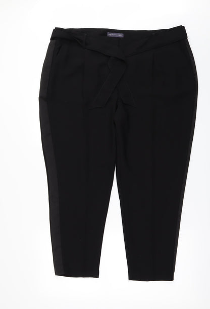 Womens UK Size 18 Marks and Spencer Regular Fit Dress Pants Black Trousers