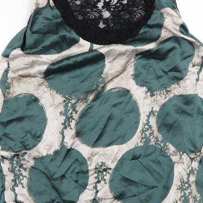 Womens UK Size M Preworn Green Tunic Blouse