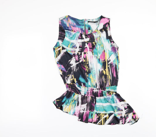 Primark Womens Multicoloured Geometric  Tunic Blouse Size 10