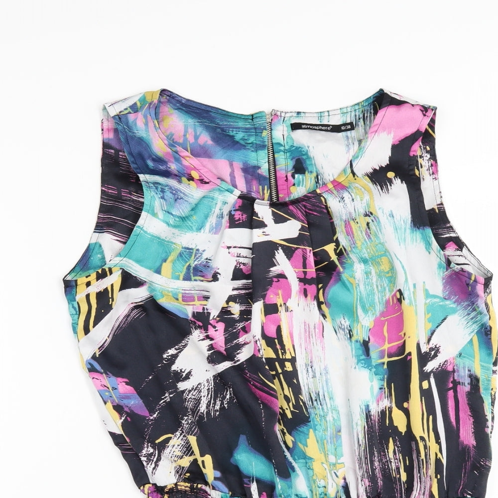 Primark Womens Multicoloured Geometric  Tunic Blouse Size 10