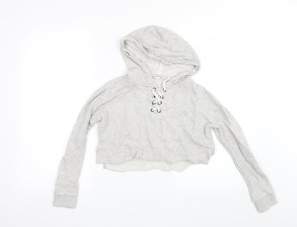 Matalan Girls Green   Pullover Hoodie Size 9 Years  - cropped hoodie