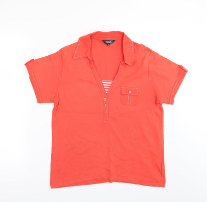 Maine New England Womens Orange   Basic T-Shirt Size 14