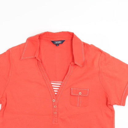 Maine New England Womens Orange   Basic T-Shirt Size 14