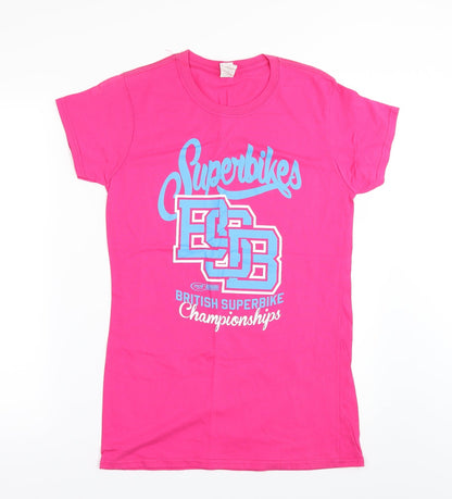 Womens UK Size XL Gildan Pink Basic T-Shirt