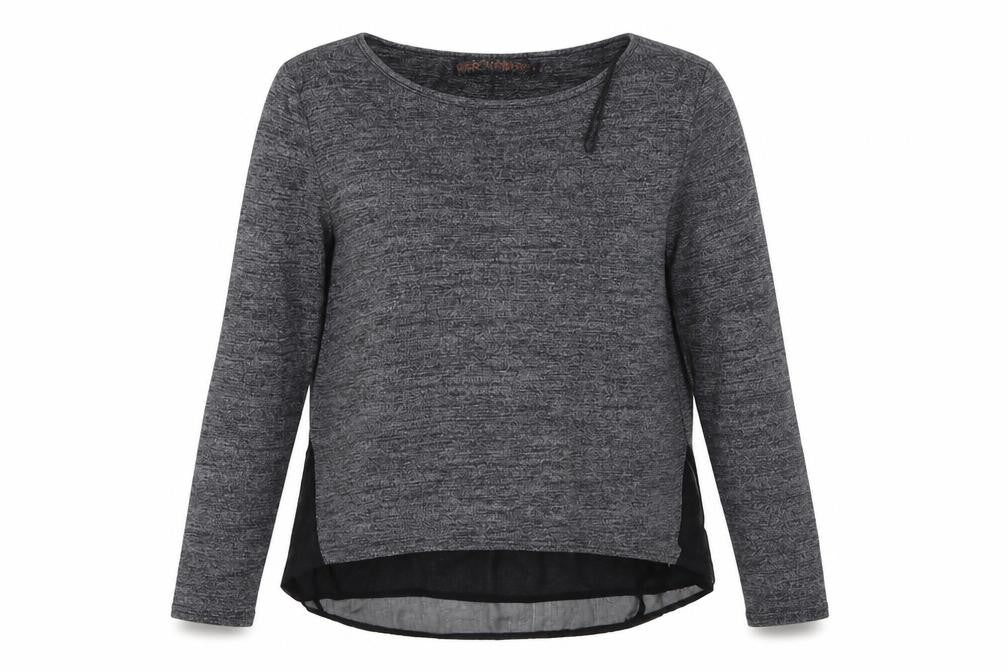 Womens UK Size L QED London Grey Tunic Blouse