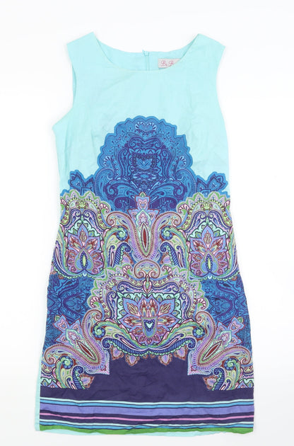 Be Beau Womens Green Paisley  A-Line  Size 8