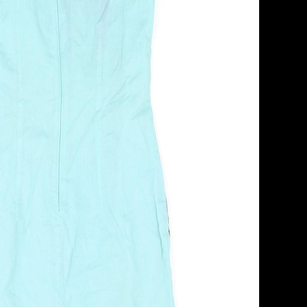 Be Beau Womens Green Paisley  A-Line  Size 8