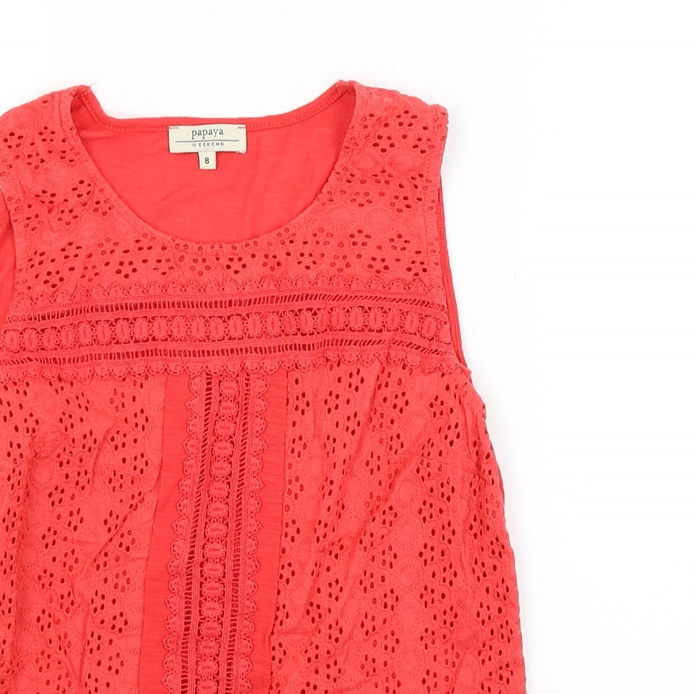 Papaya Womens Red  Jersey Basic Tank Size 8